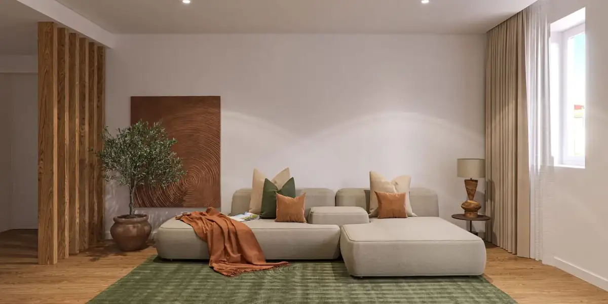 Sala contemporânea de uma residência no Barão 65