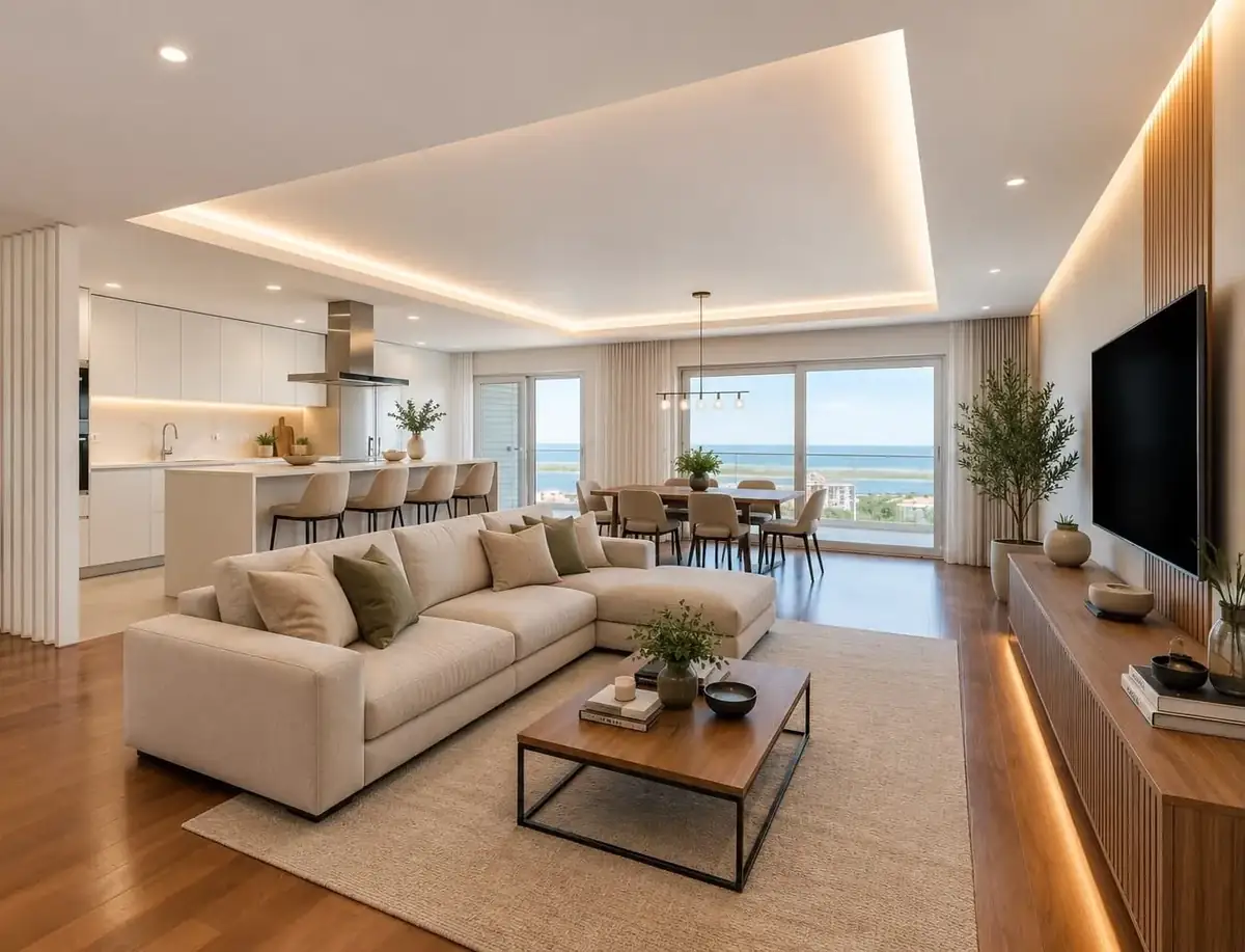 Sala de apartamento no Iria Rio Residence