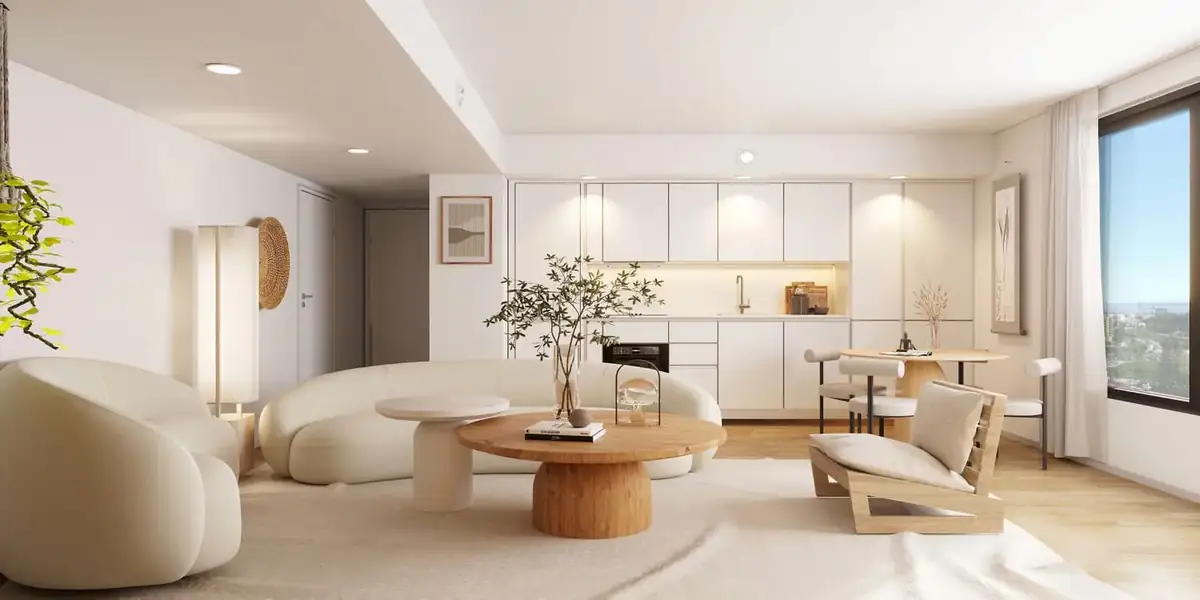 Sala luminosa de apartamento no Monteiro Plaza
